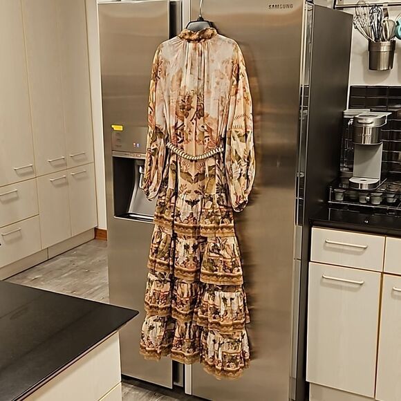 💕ZIMMERMANN💕 Lyre Ruffle Tiered Billow Sleeve Midi Dress ~ Spliced US 6 NWT - Picture 12 of 16